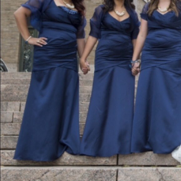 David’s Bridal Navy Dress - Picture 4 of 5